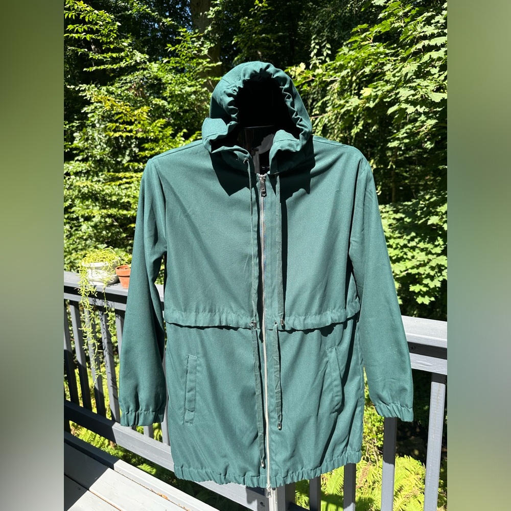 Forever21 Green Hooded Cargo Jacket Size Small
